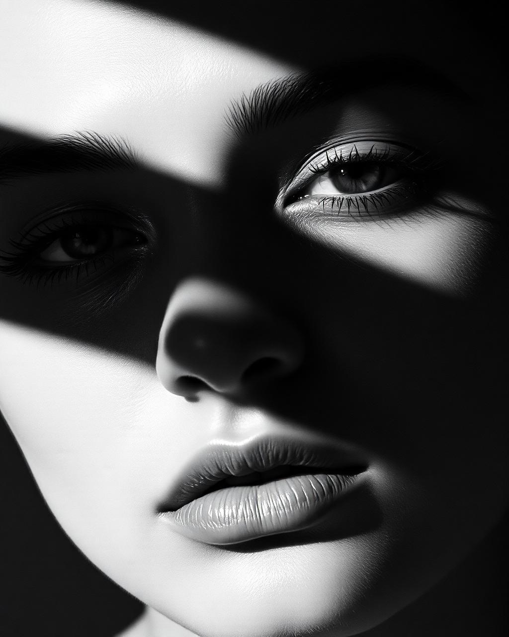 Editorial close-up with deep shadow